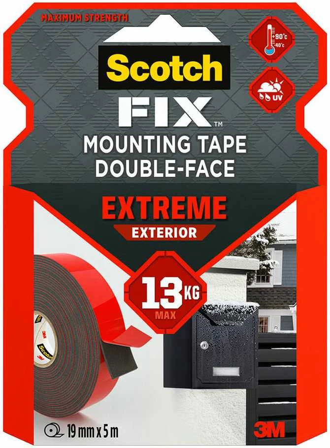 SCOTCH ® tvirtinimo juosta, dvipusė, skirta ypatingai lauko aplikacijoms, 19mm x 5m, juoda