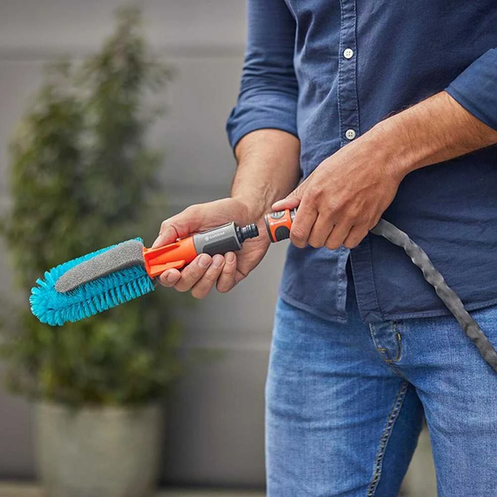 Gardena GARDENA Cleansystem dviračių šepetėlių rinkinys, plovimo šepetys (pilkas/turkis, su 10 muilo lazdelių)