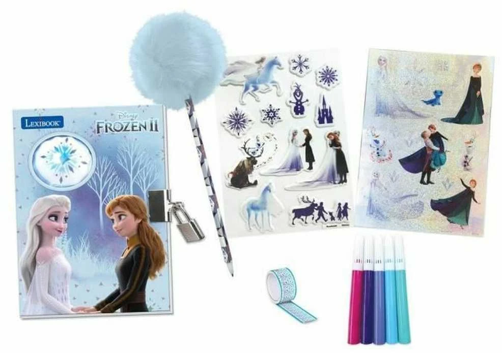 Lexibook – Frozen elektroninis slaptas dienoraštis su apšvietimu ir aksesuarais (lipdukai, rašiklis, spalvotas rašiklis) (SD30FZ)