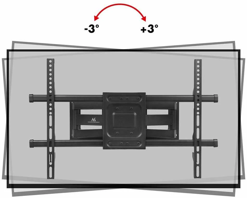 „Maclean“ televizoriaus laikiklis, maks. VESA 600x400, 32–85 colio, 60 kg, horizontalus ir vertikalus kampo reguliavimas, profilis 65–390 mm, juodas, MC-789
