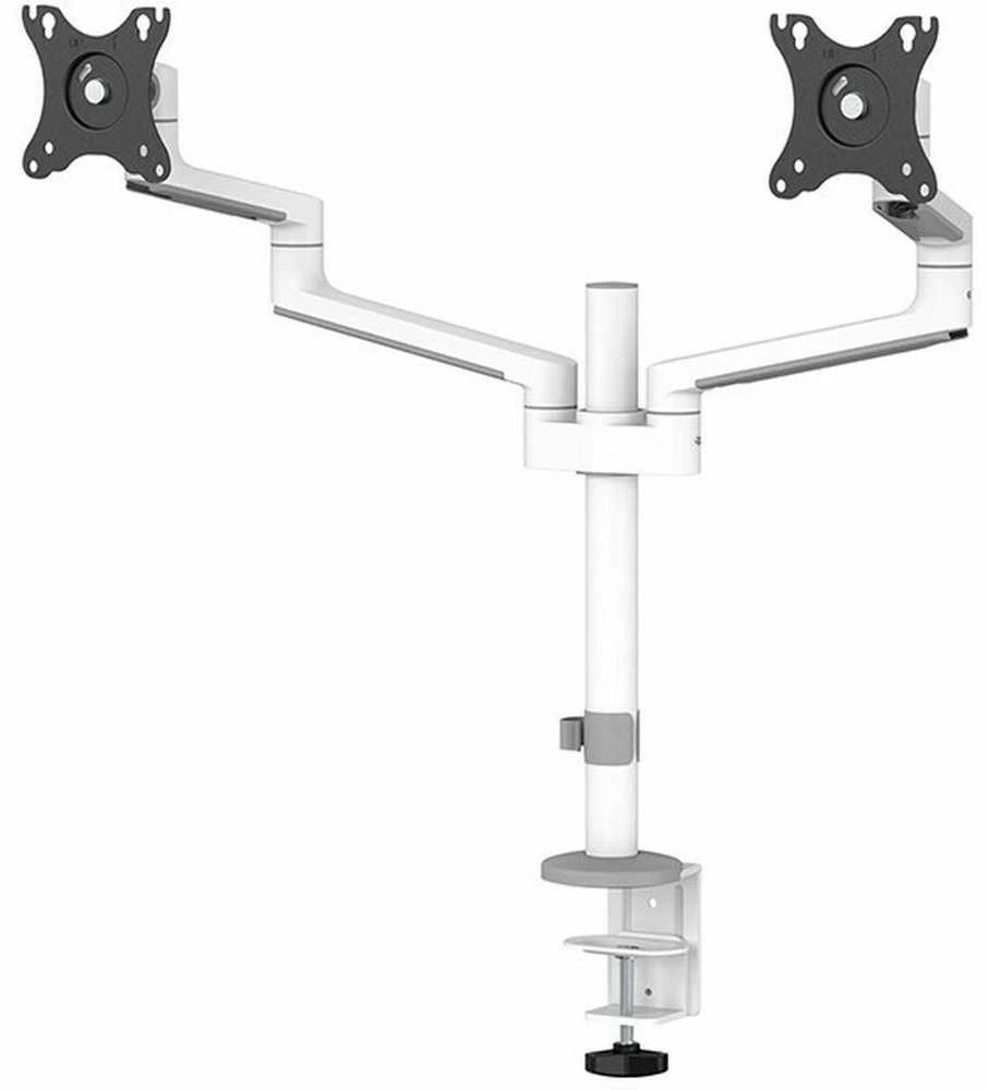 Laikiklis NEOMOUNTS SCREEN STALO MONTAVIMAS DVIEJIEMS MONITORIAMS, Baltas (CLAMP+GROMMET)