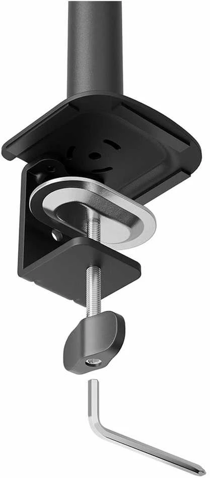 NEOMOUNTS NERO VIENO PLOKŠČIO EKRANO STALO MONTAVIMAS (TELEFONO LAIKIKLIS + QUICK-FIX spaustukas / GROMMET)