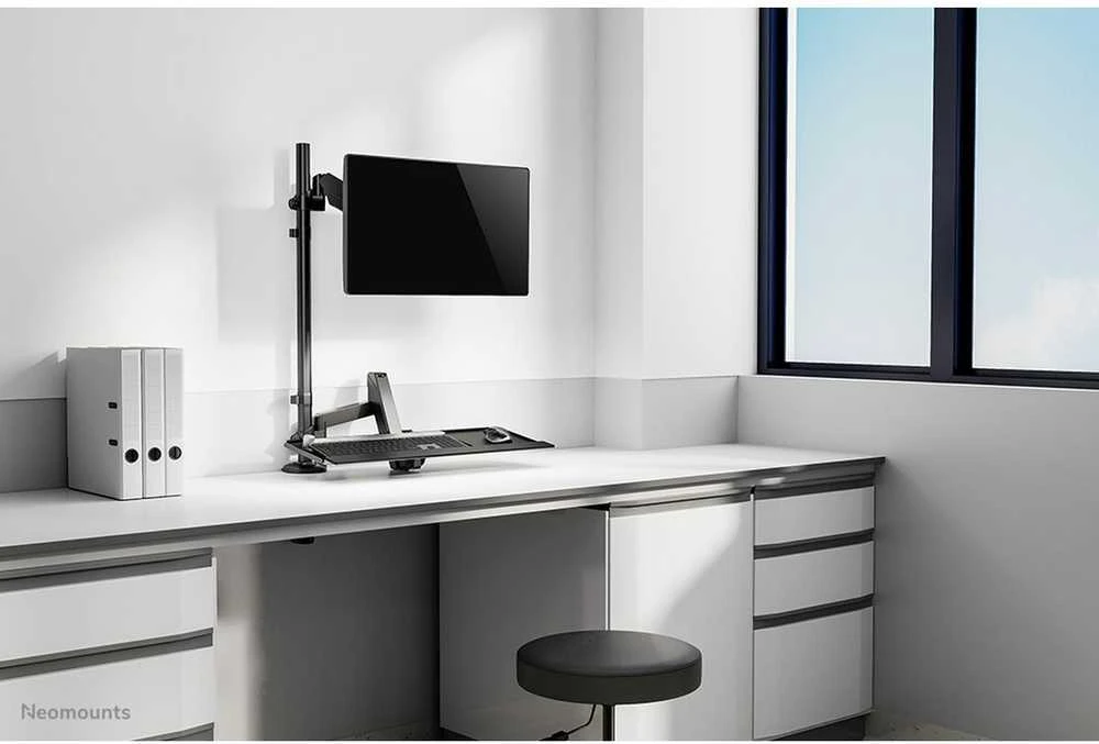Laikiklis NEOMOUNTS DESK MOUNTED SIT-STAND WORKSTATION (SCREEN, KEYBOARD & MOUSE)