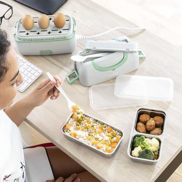 3 viename elektrinė garintuvo pietų dėžutė su receptais Beneam InnovaGoods