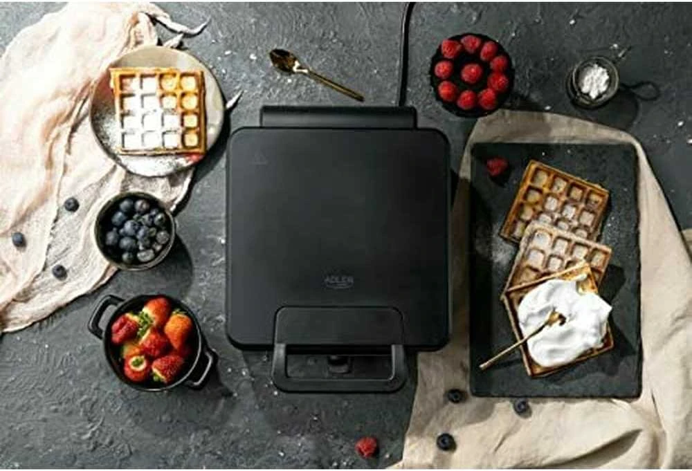 Adler | Vaflinė | AD 3049 | 1200 W | Number of pastry 4 | Belgium | Juodas