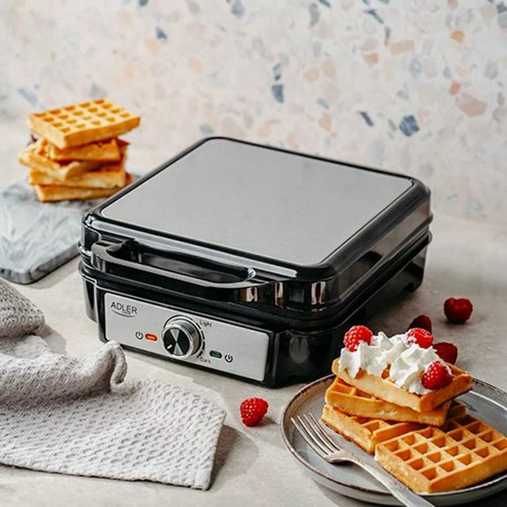 Adler Vaflinė | AD 3083 | 1800 W | Number of pastry 4 | Belgium | Sidabrinis/Juodas