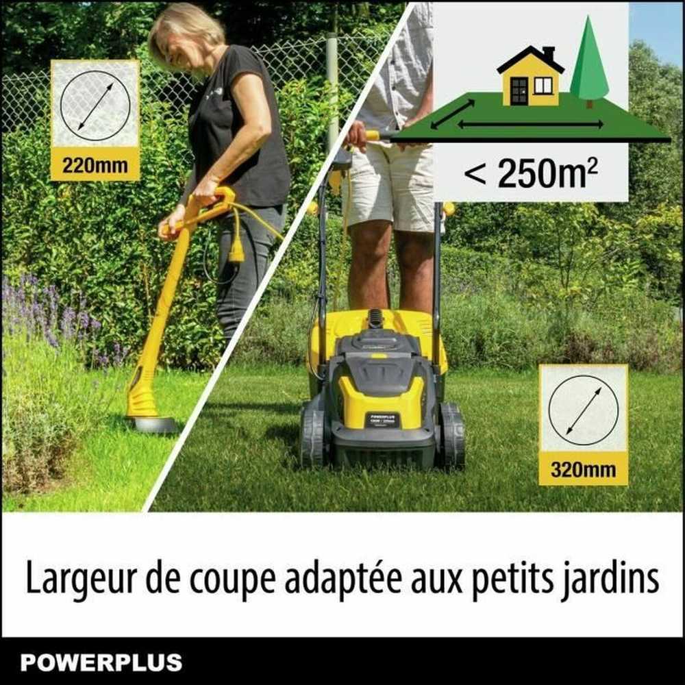 Powerplus POWXG62205T sodo įrankių rinkinys, 1300W, 320mm, 250W, 30L, 25-65mm, 3 pad., 87-92,5cm, 250m²