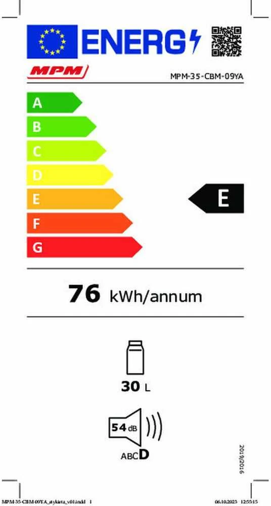 MPM-35-CBM-09YA energijos vartojimo etiketė