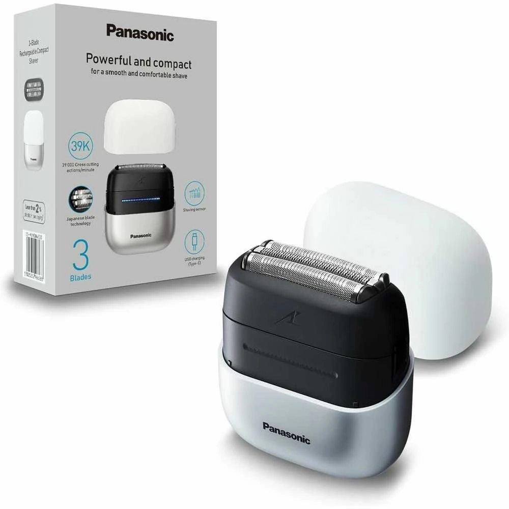 Įkraunamas elektrinis skustuvas „Panasonic“ | ES-CM3BKS503 | Veikimo laikas (maks.) 45 min. | Drėgnas ir sausas skutimas | Ličio jonų | Sidabrinis/Juodas