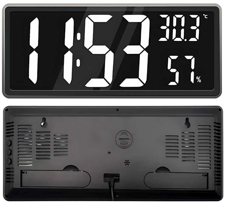 Elektroninis žadintuvas su skaitmeniniu LED pakabuku, temperatūros ir drėgmės indikatoriais