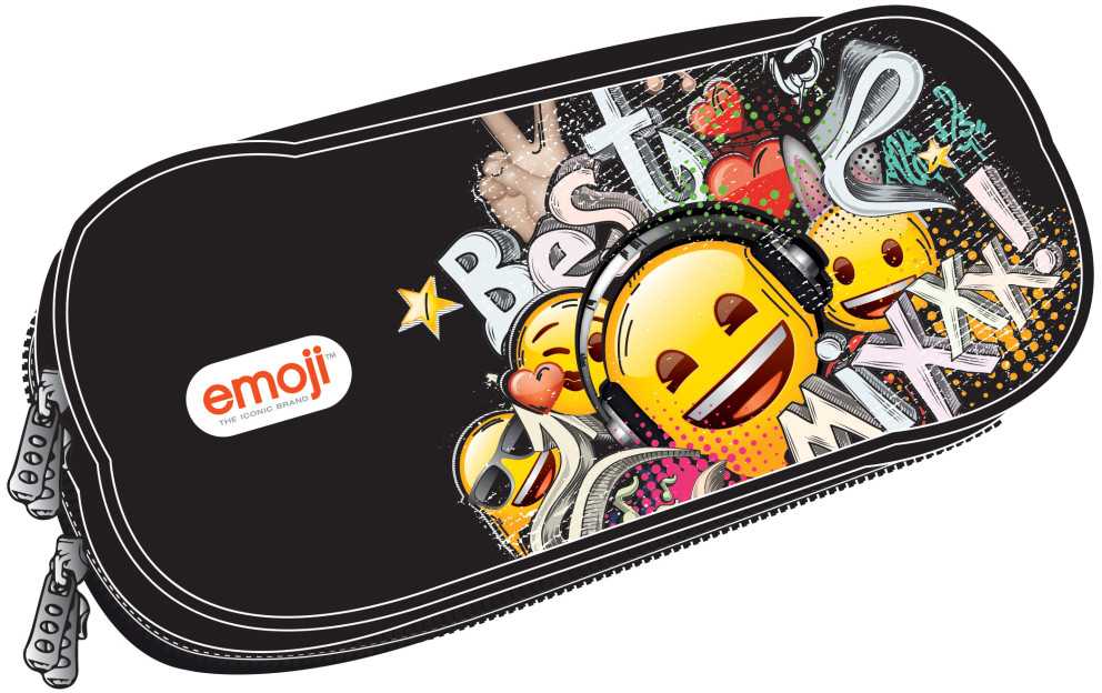 „Emoji Mix“ dviejų skyrių pieštukų dėklas, 26 cm