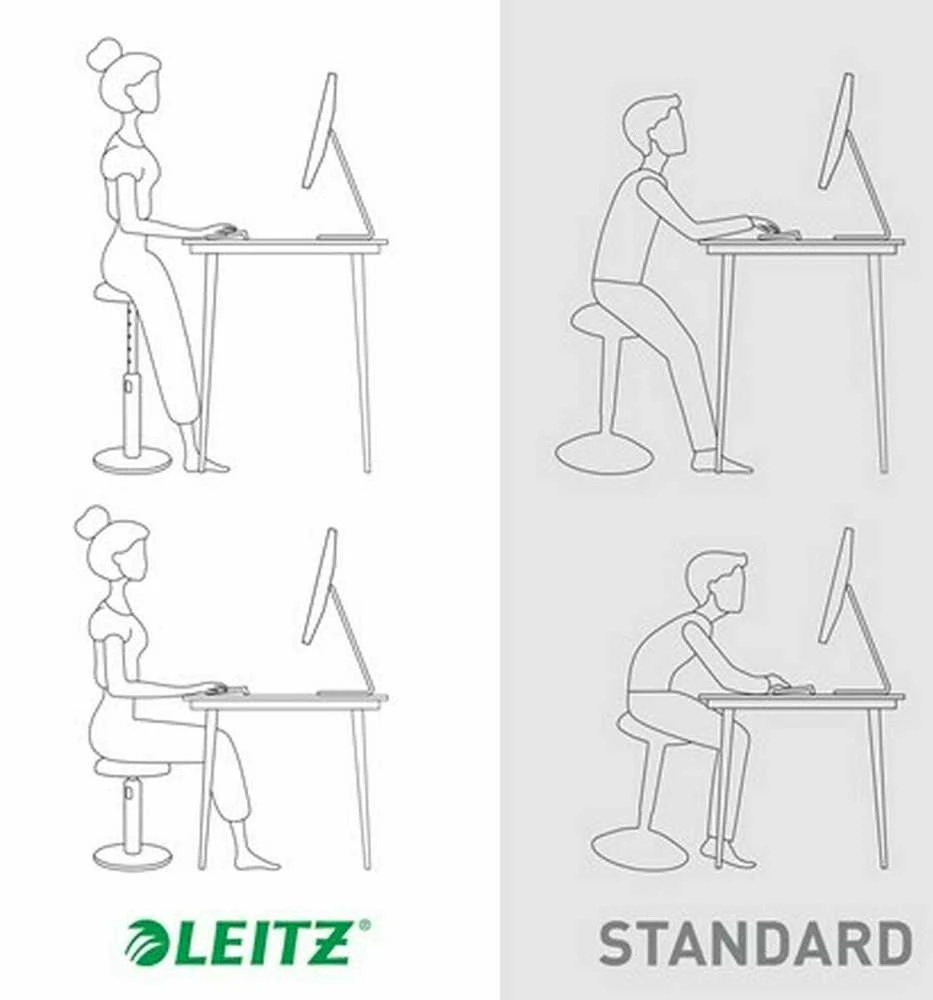 Ergonomiška kėdė Leitz Ergo Cosy, „du viename“, aksominės pilkos spalvos