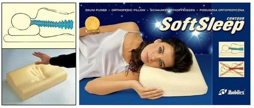 Mobilex Ortopedinė Pagalvė - SoftSleep Contour M Kaklo Skausmo Malšinimui