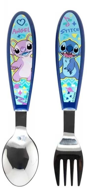 Ergonomiškas metalinis stalo įrankių rinkinys „Disney Lilo and Stitch“ piešimo piešinyje – 2 dalys