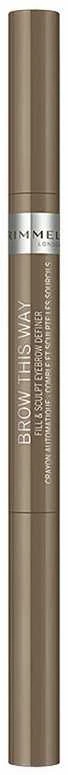 Antakių dažai "Rimmel London Brow This Way Fill And Sculpt Eyebrow Definer 002 Medium 0,25 g"