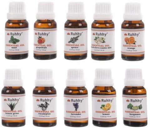 Drėkintuvas Kvapieji aliejai - 10 vnt. rinkinys, 15 ml, Ruhhy 21938