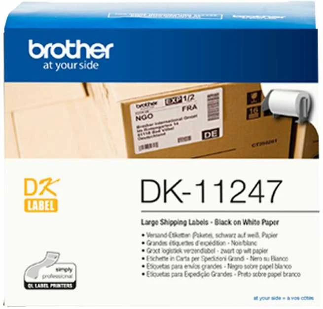 Brother | DK-11247 | Juodas on Baltas | 180 labels per roll | 10.3 x 16.4 cm