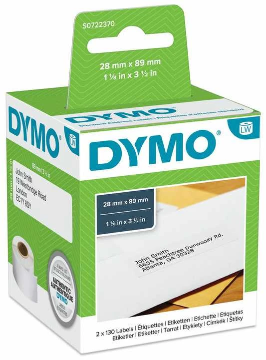 Dymo taśma S0722370 (juodas ant balto)