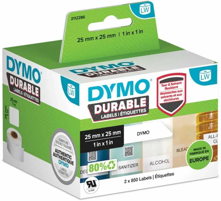 DYMO Durable Balta Lipni spausdintuvo etiketė