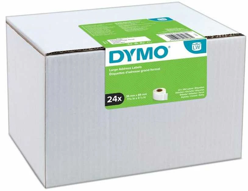 LabelWriter baltos adresų etiketės, 89x36mm, 24 pak. (6240vnt), birios DYMO / S0722390