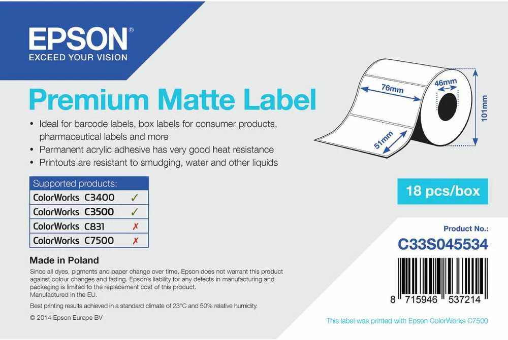 Epson PREMIUM MATTE LABEL- (C33S045534)