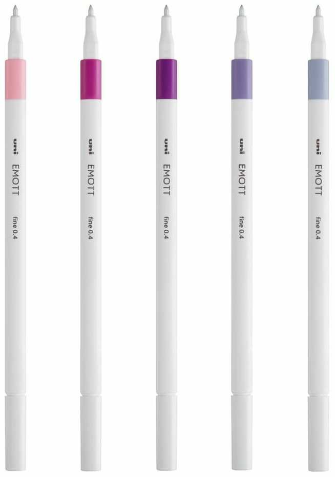 Uni-Ball Uni Emott Fineliner Floral colours 5stk sæt - fineliner - 0,4mm streg