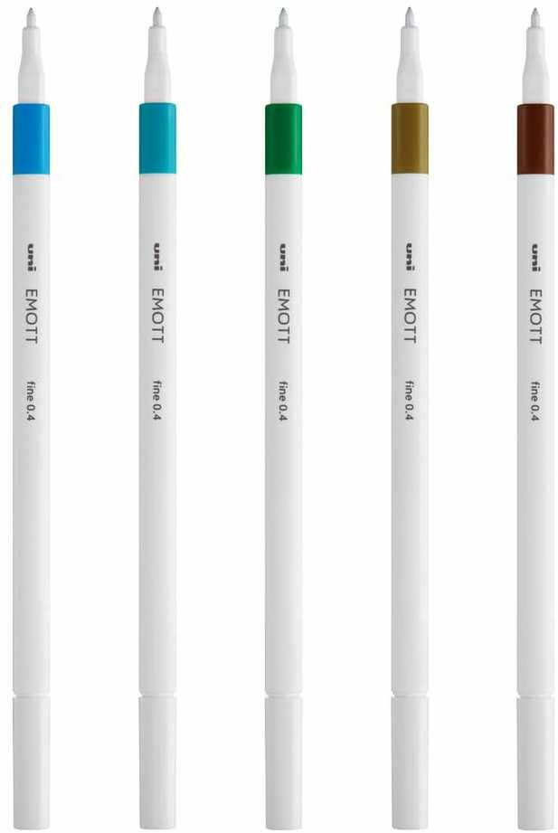Uni-Ball Uni Emott Fineliner Island colours 5stk sæt - fineliner - 0,4mm streg