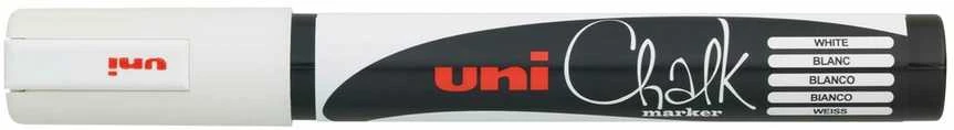 UNI-BALL Uni Chalk marker komplektas 4 vnt. PWE5 ( baltas, red, žalias, mėlynas)