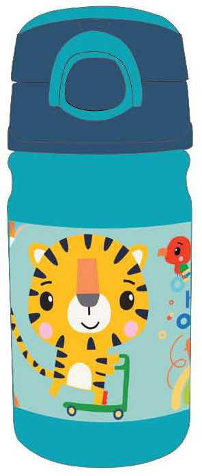Fisher-Price Animals Tyger plastikinis vandens buteliukas su kabliuku 350 ml
