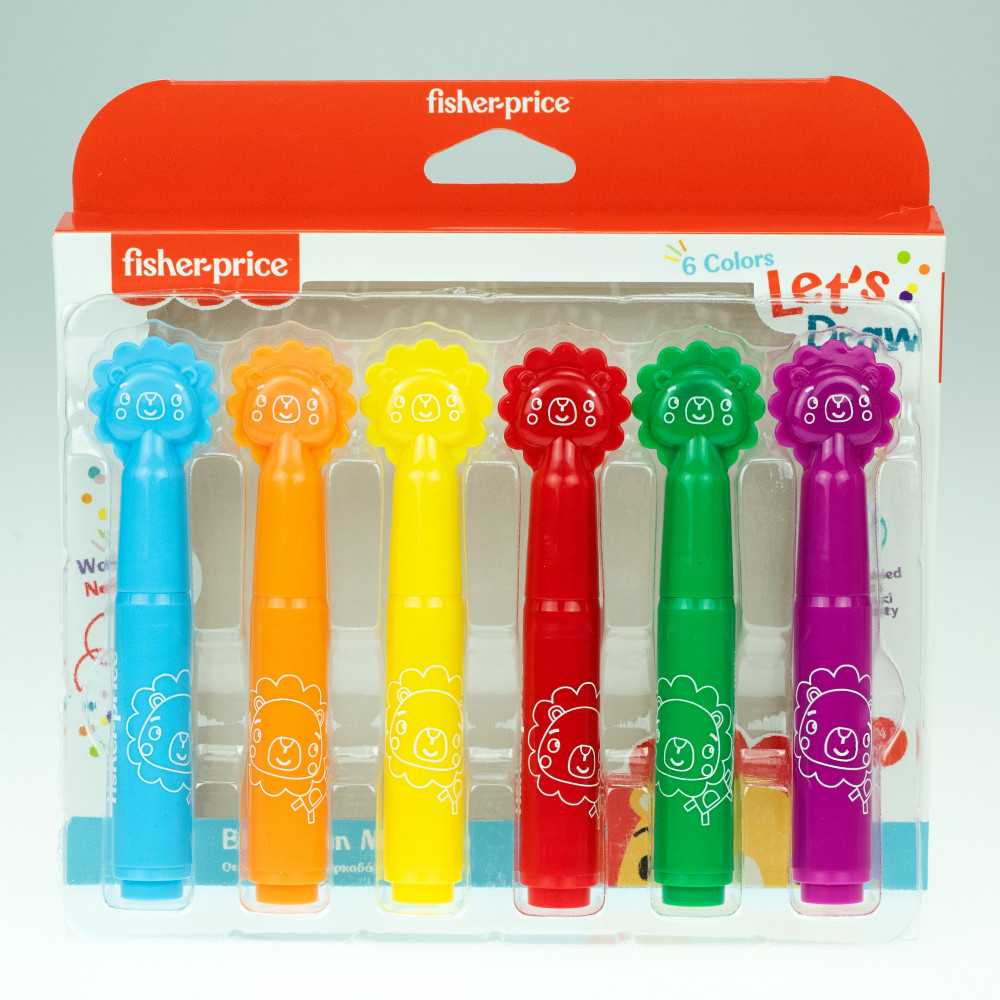 „Fisher-Price Let's Draw“ plaunami žymekliai, 6 vnt. rinkinys