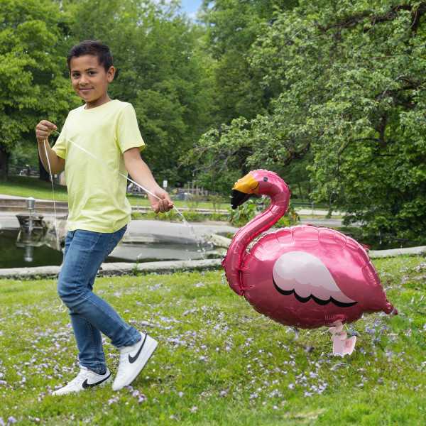 AMSCAN Vaikščiojantis flamingo folijos balionas 83x71cm