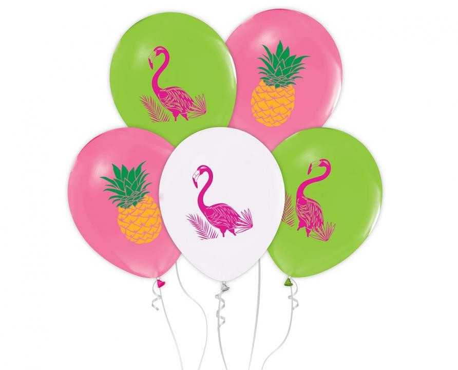 GoDan Balony Flamingi i Ananasy, 12 / 5 vnt.