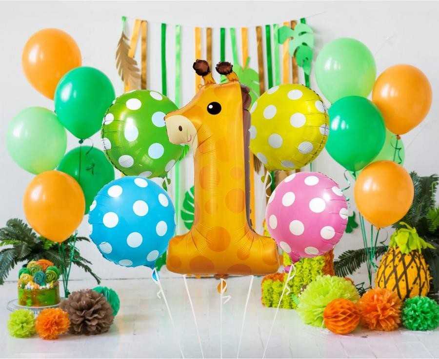GoDan Foil Balloons -Zyrafa rinkinio skaitmuo 1, 5vnt BZ-HZR1
