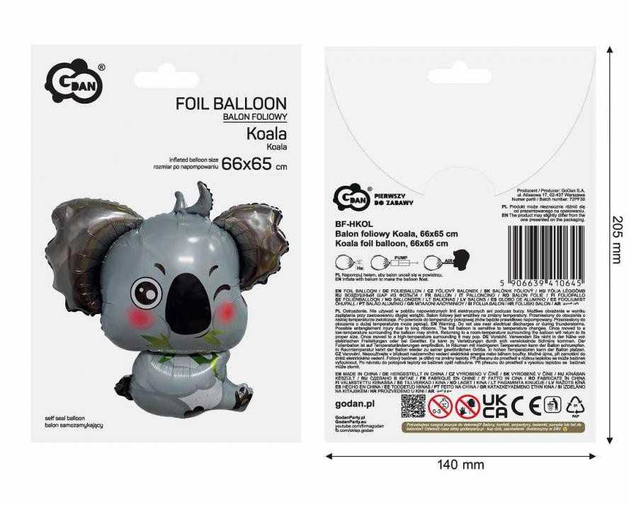 GoDan Koala folijos balionas 66x65 BF-HKOL 10645