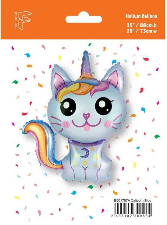 GoDan Foil Balloon 24" FX - Magic Cat (mėlyna), supakuota