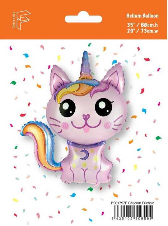GoDan Foil balionas 24" FX - Magic cat (rožinė), supakuotas