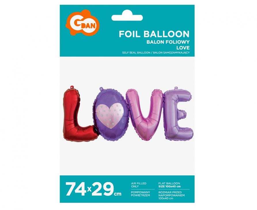 GoDan LOVE folijos balionas - 74 cm