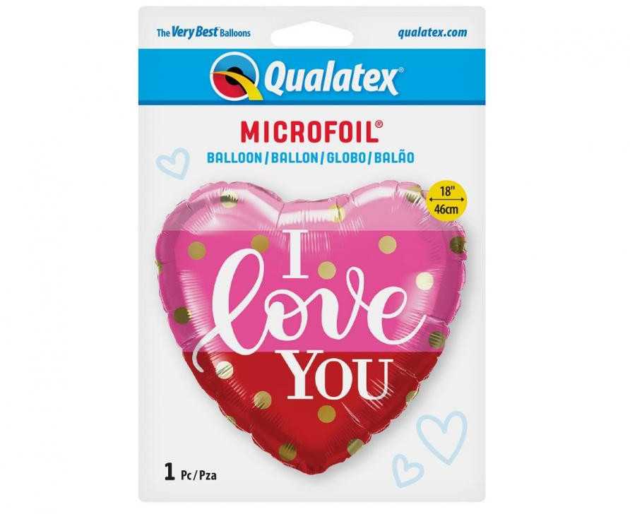 „Qulatex“ balionas „Aš tave myliu“ auksiniais taškais 18