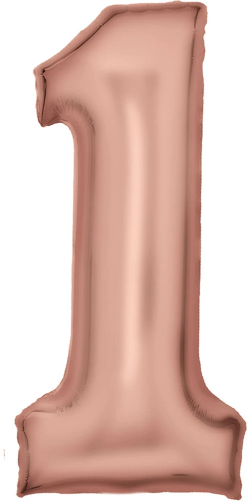 AMSCAN folijos balionas Nr. 1 satino rožinis auksas 86cm 9917313
