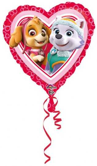 AMSCAN Rožinis širdies folijos balionas Paw Patrol Skye Everest