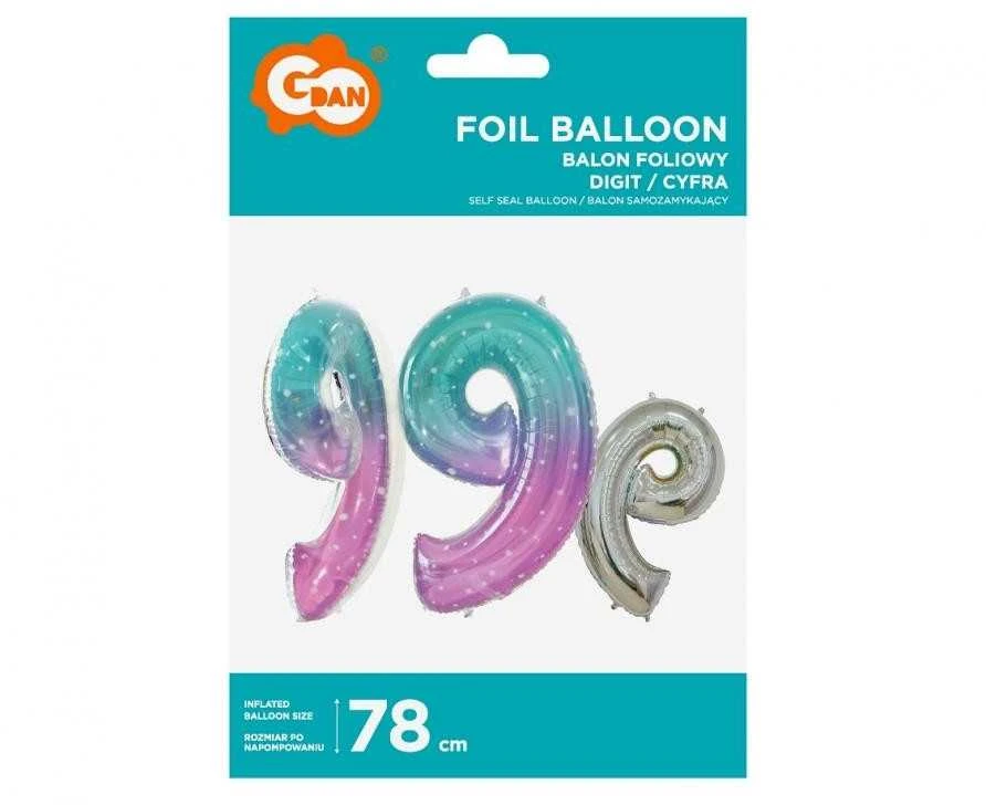 GoDan Balon foliowy Cyfra9 Kosmos 78cm BC-HKS9 55990