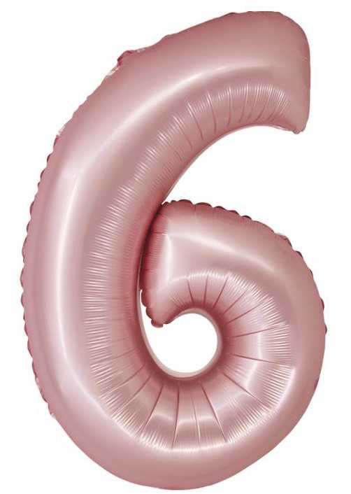 GoDan Smart folijos balionas, numeris 6, matinė rožinė, 76 cm GoDan