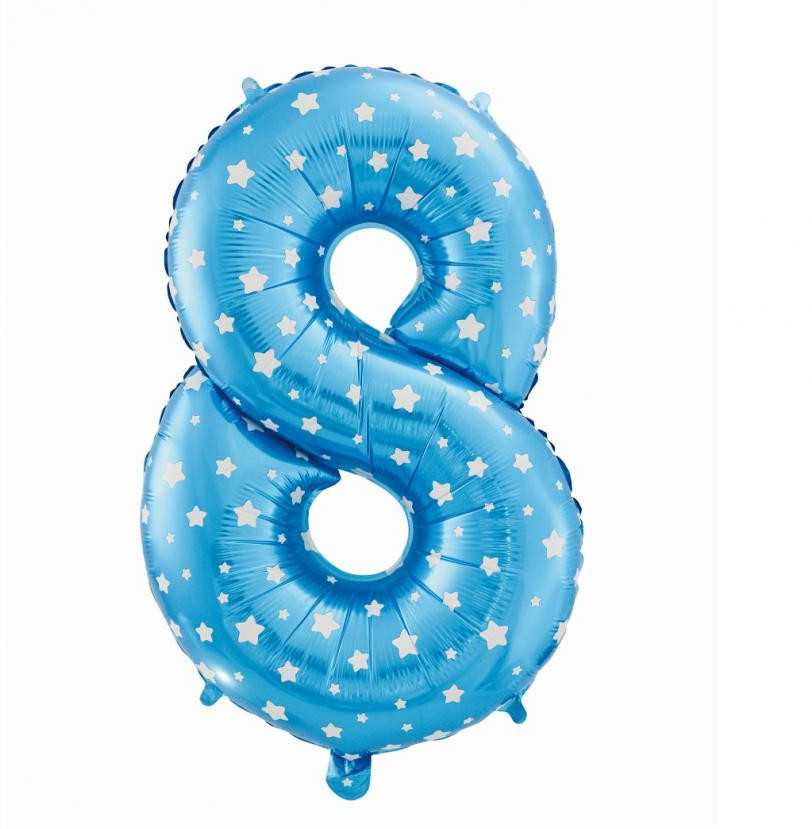 GoDan Balon foliowy Cyfra8 nieb+gwiaz61cm HS-C26N8 06183