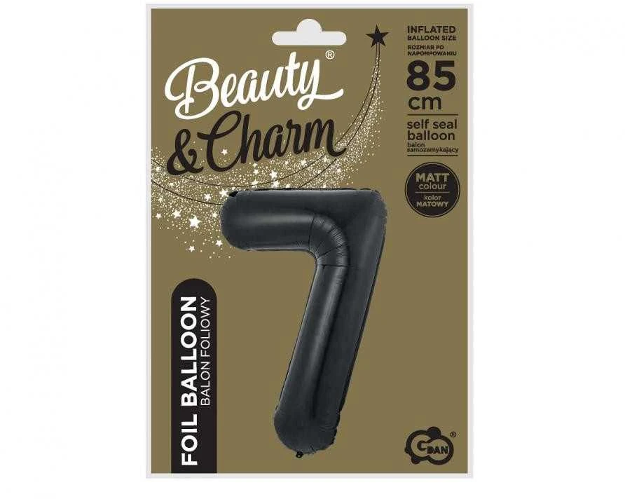 GoDan B&C folijos balionas numeris 7, matinė juoda, 85 cm