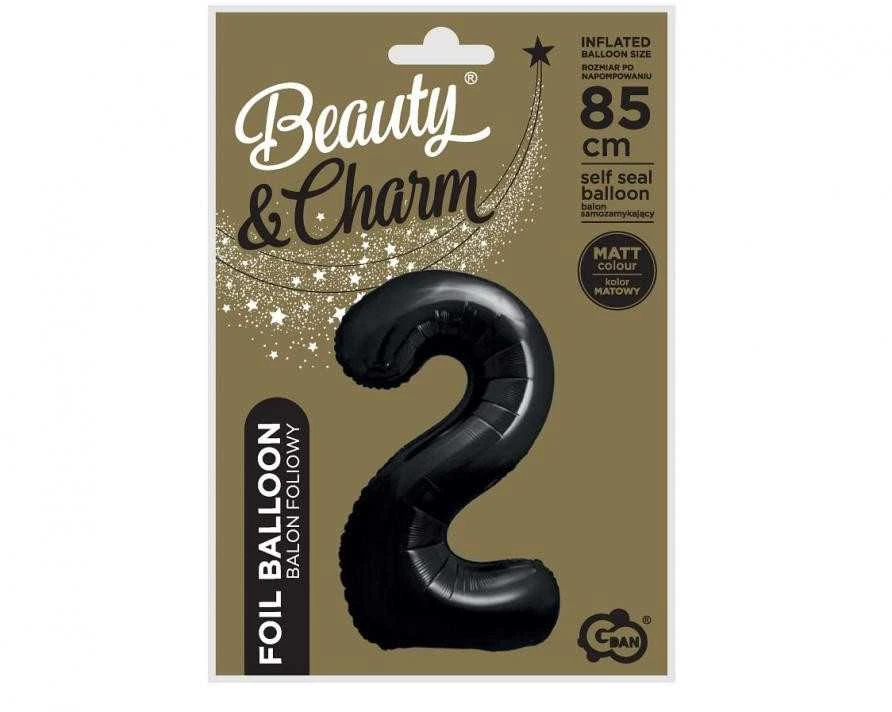 GoDan B&C folijos balionas numeris 2, matinė juoda, 85 cm