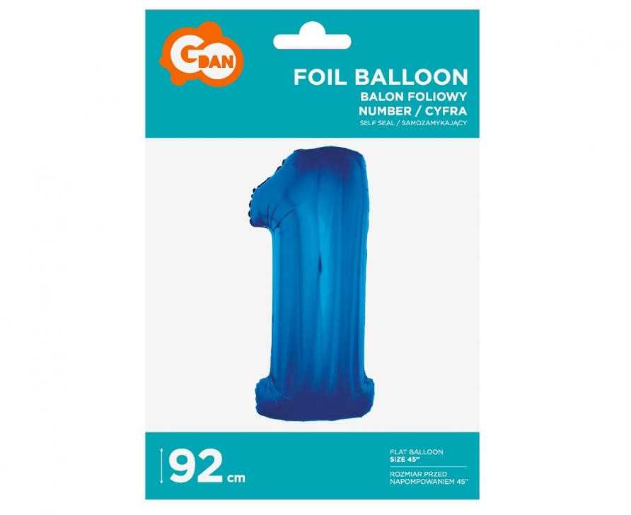 GoDan Foil Balloon Number 1 Mėlyna Godan