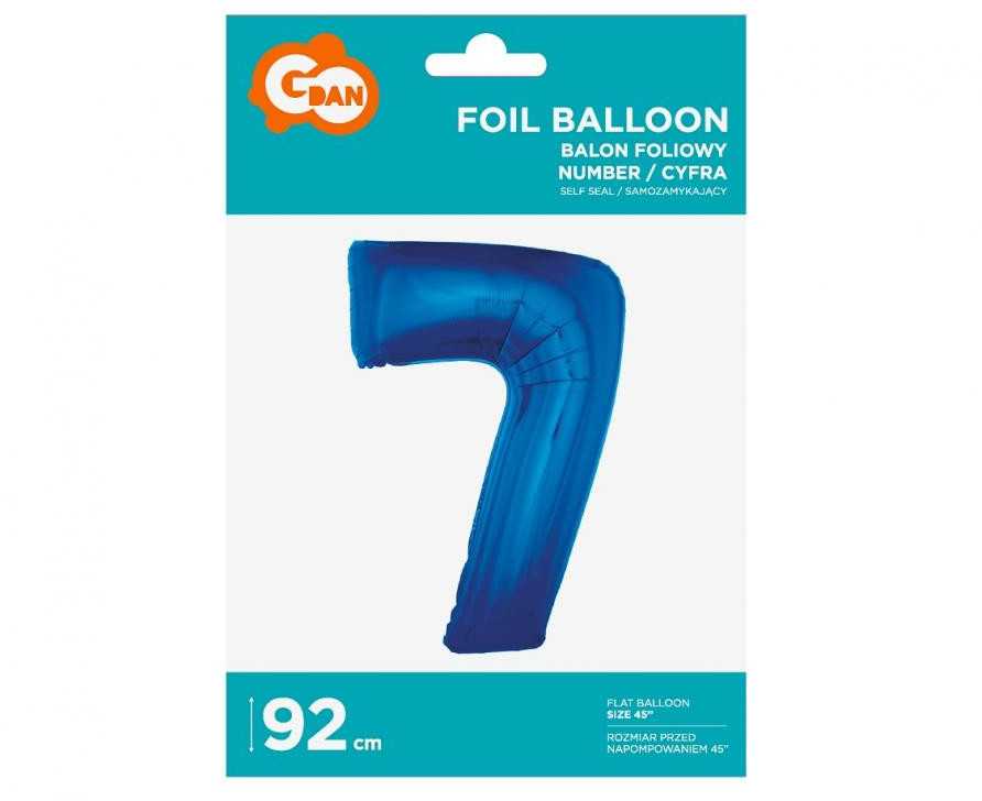 GoDan Folijos balionas "7" mėlyna 85cm
