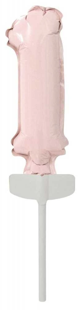 AMSCAN Mini folijos balionas numeris 1 pastelinės rožinės spalvos 4x12cm