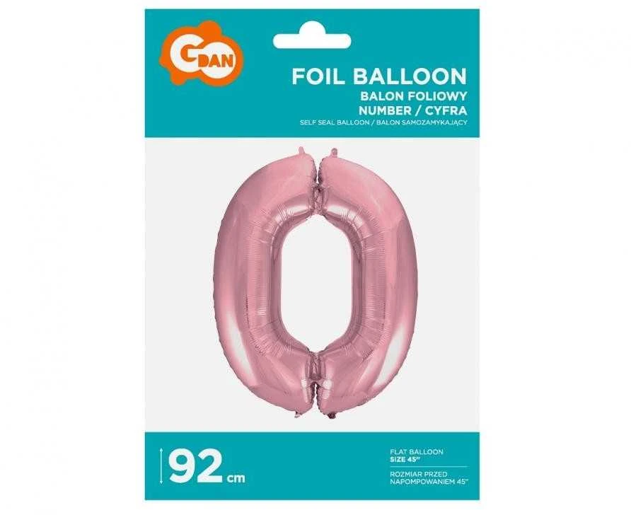 GoDan Baliono folijos skaitmuo "0" ryškiai rausva 92cm