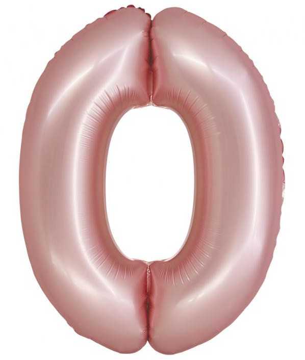 GoDan SMART folijos balionas numeris 0, matinė rožinė, 76 cm GoDan